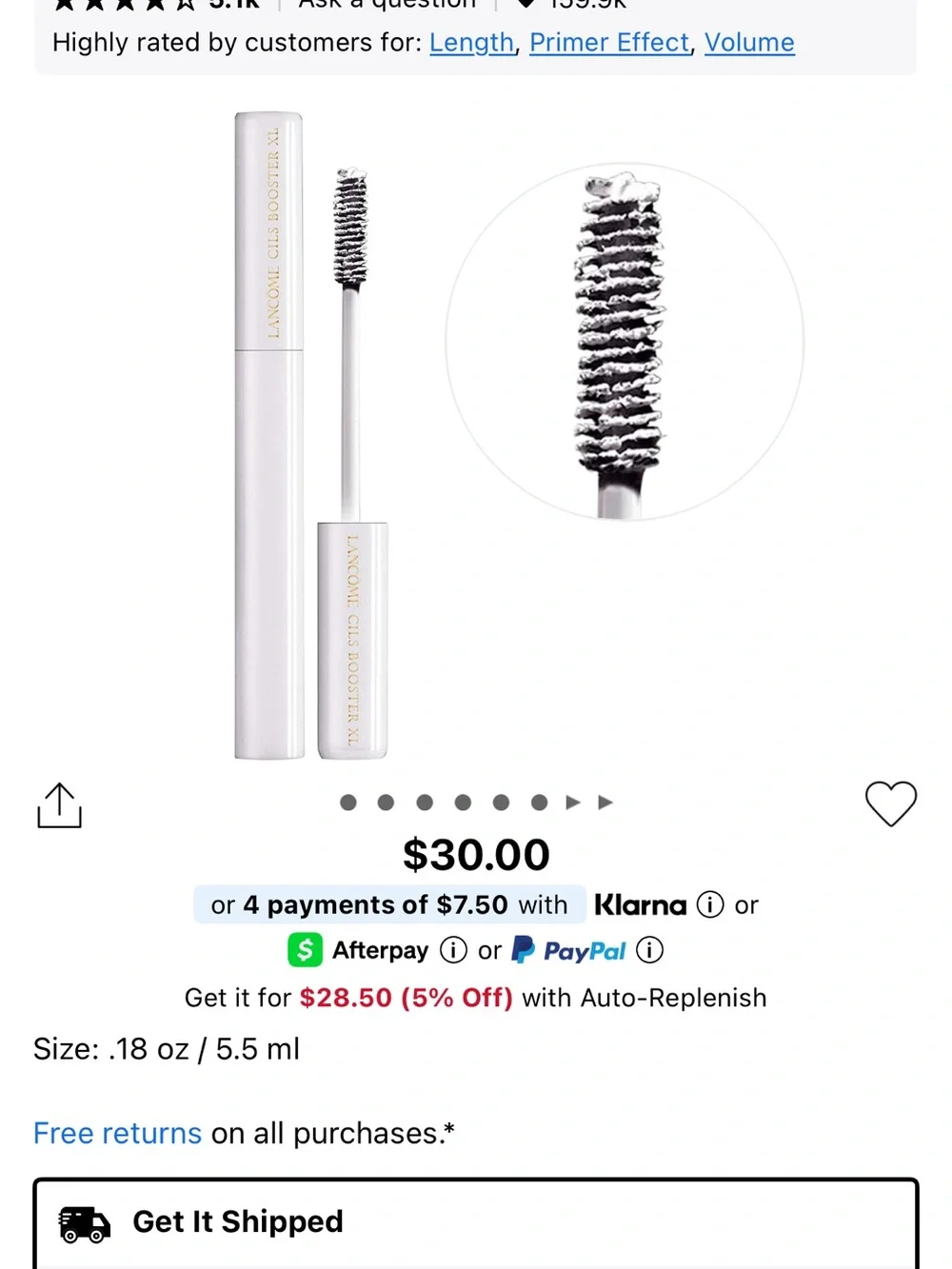 Lancome Mascara Set in Silver, Black, Gold